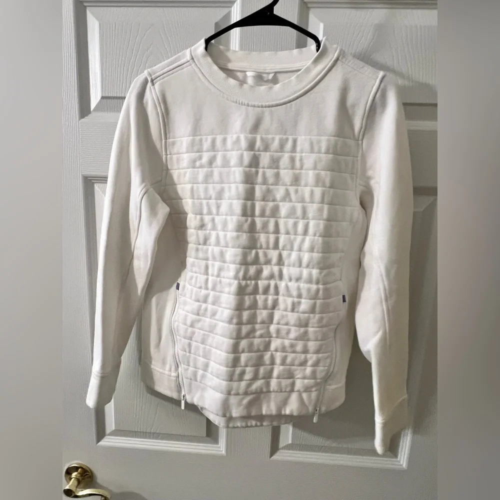 Lululemon Be True Crew Fleece Quilted Sweater White